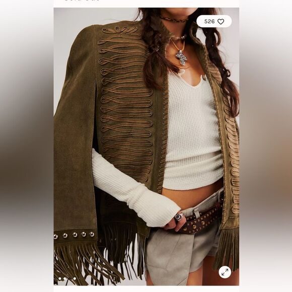 FP x Understated Leather Fringe Cape - Picture 4 of 7